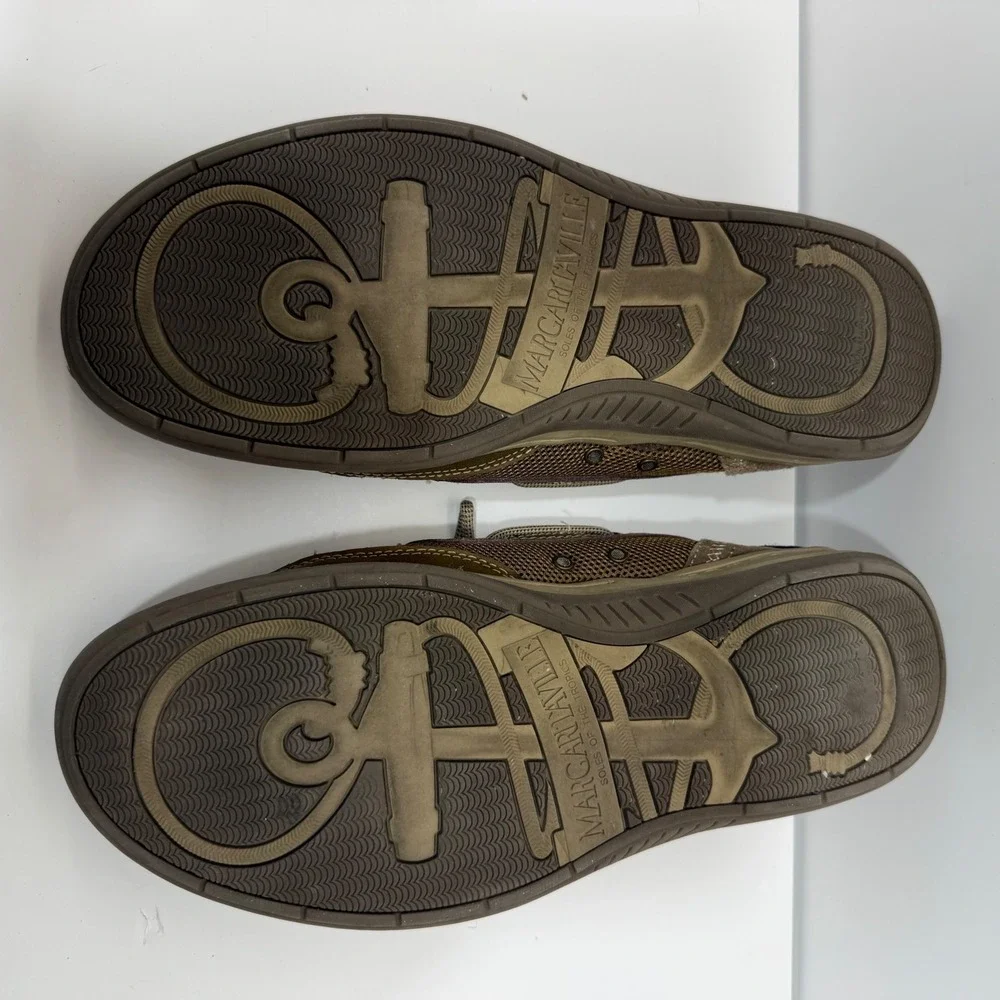 Margaritaville Navigator Boat Shoe Men 13 Brown Leather Loafer MG1301D Casual